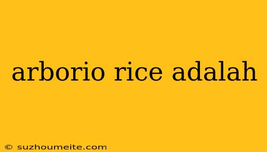 Arborio Rice Adalah