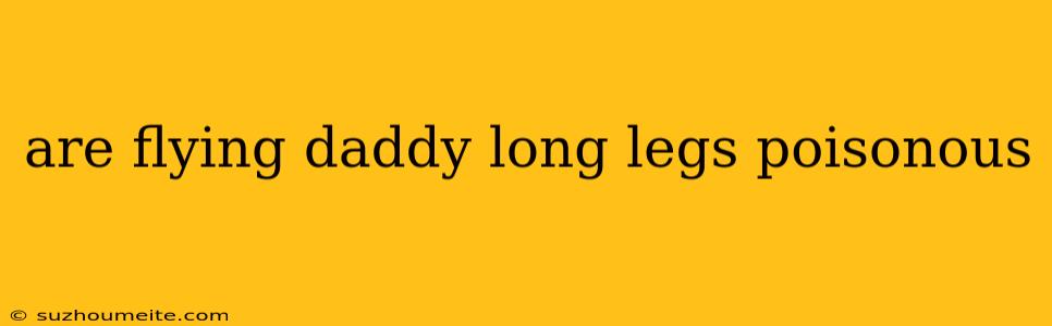 Are Flying Daddy Long Legs Poisonous