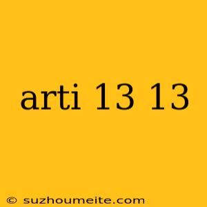 Arti 13 13