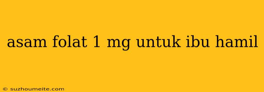 Asam Folat 1 Mg Untuk Ibu Hamil