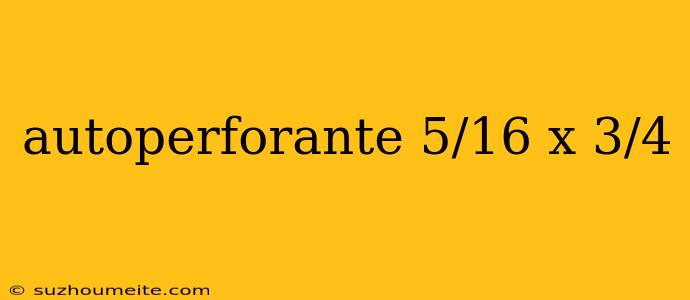 Autoperforante 5/16 X 3/4