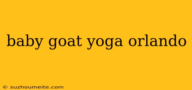 Baby Goat Yoga Orlando