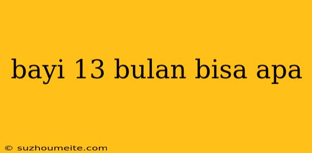 Bayi 13 Bulan Bisa Apa