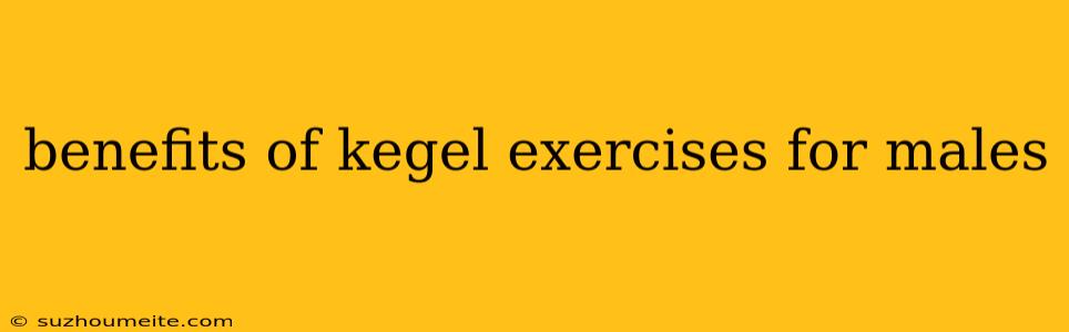 Benefits Of Kegel Exercises For Males