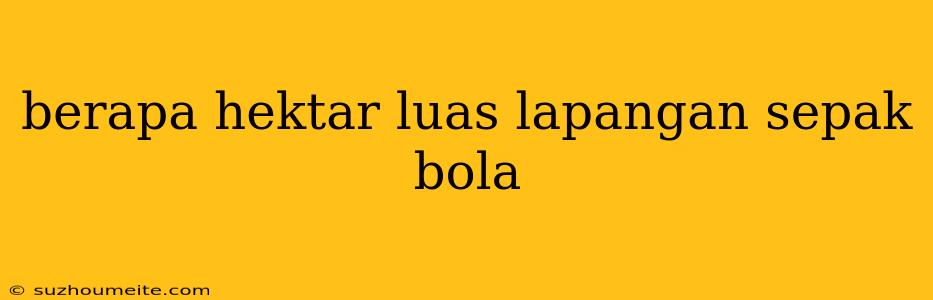 Berapa Hektar Luas Lapangan Sepak Bola