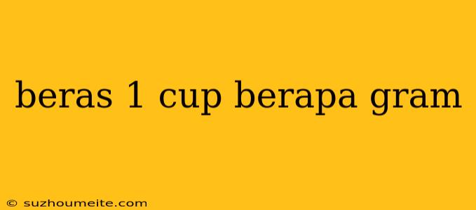 Beras 1 Cup Berapa Gram