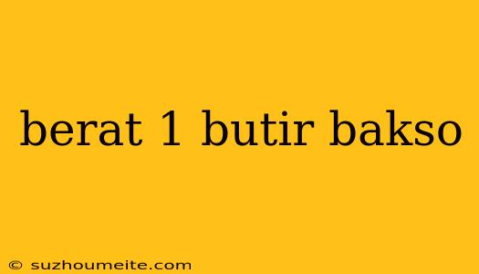 Berat 1 Butir Bakso