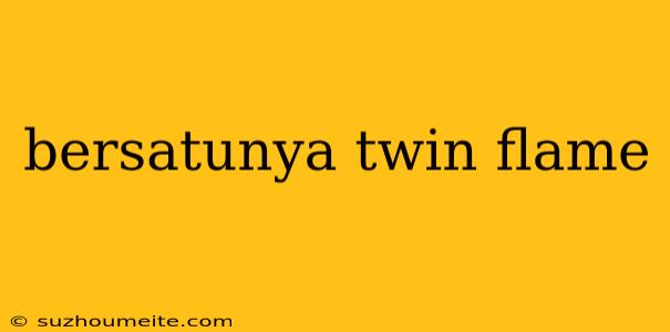 Bersatunya Twin Flame