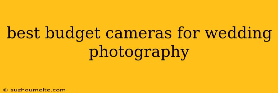 Best Budget Cameras For Wedding Photography