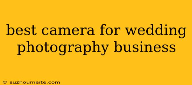 Best Camera For Wedding Photography Business