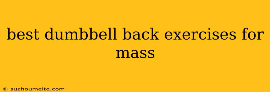 Best Dumbbell Back Exercises For Mass