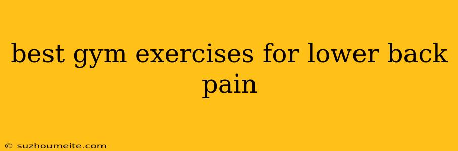 Best Gym Exercises For Lower Back Pain