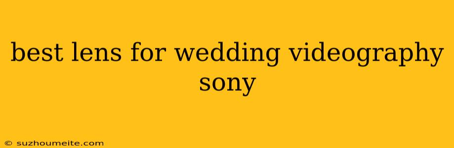 Best Lens For Wedding Videography Sony