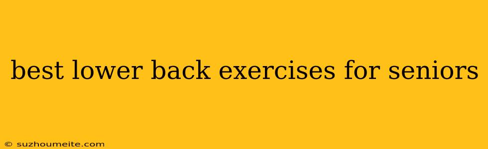 Best Lower Back Exercises For Seniors