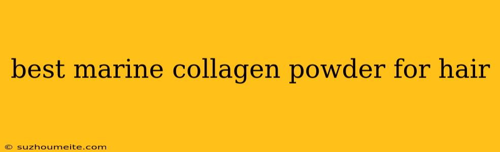 Best Marine Collagen Powder For Hair