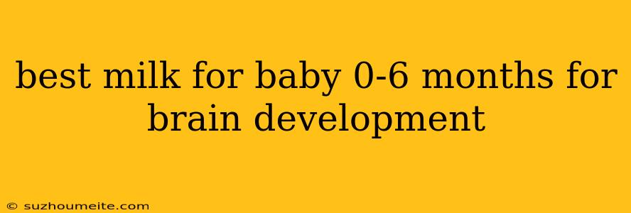 Best Milk For Baby 0-6 Months For Brain Development