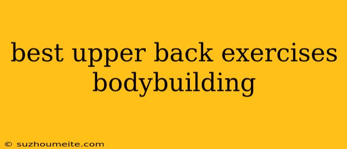 Best Upper Back Exercises Bodybuilding