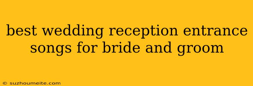 Best Wedding Reception Entrance Songs For Bride And Groom