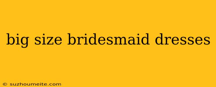 Big Size Bridesmaid Dresses