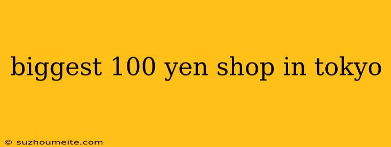 Biggest 100 Yen Shop In Tokyo