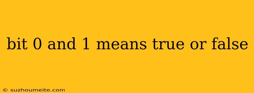 Bit 0 And 1 Means True Or False