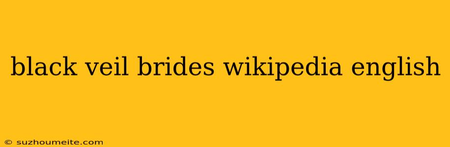 Black Veil Brides Wikipedia English