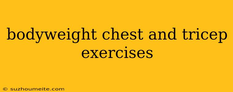 Bodyweight Chest And Tricep Exercises