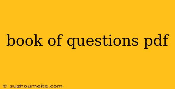 Book Of Questions Pdf