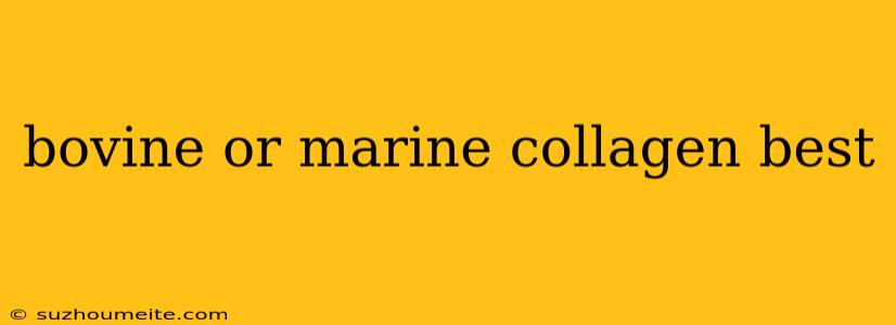 Bovine Or Marine Collagen Best