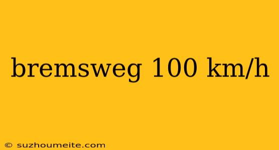 Bremsweg 100 Km/h