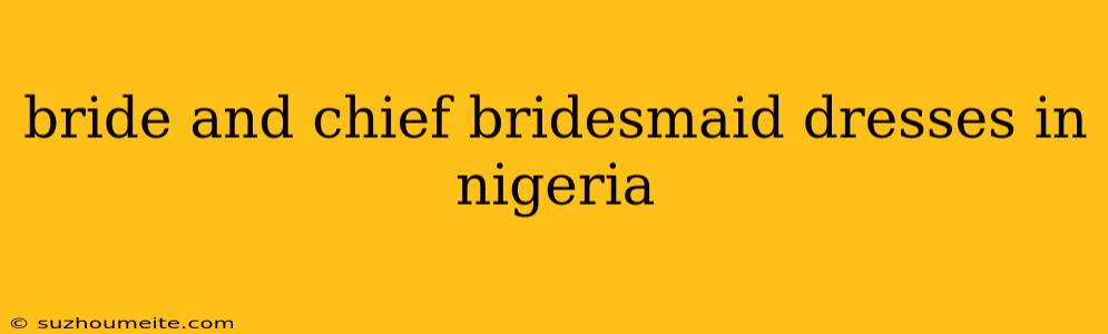 Bride And Chief Bridesmaid Dresses In Nigeria