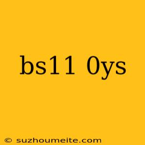 Bs11 0ys