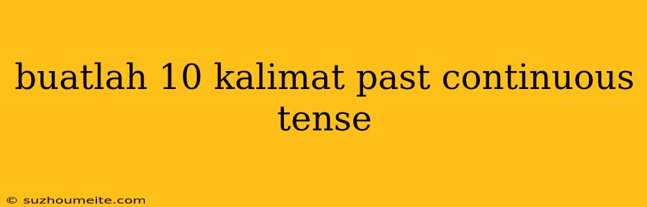 Buatlah 10 Kalimat Past Continuous Tense