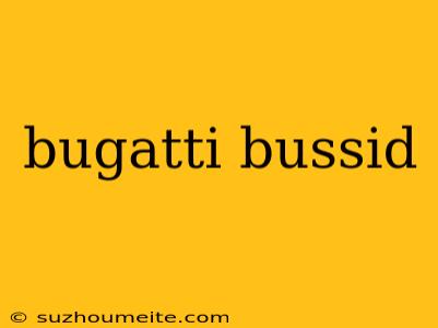 Bugatti Bussid