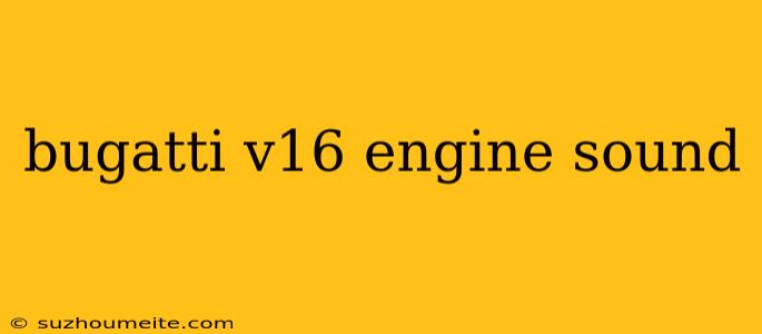 Bugatti V16 Engine Sound